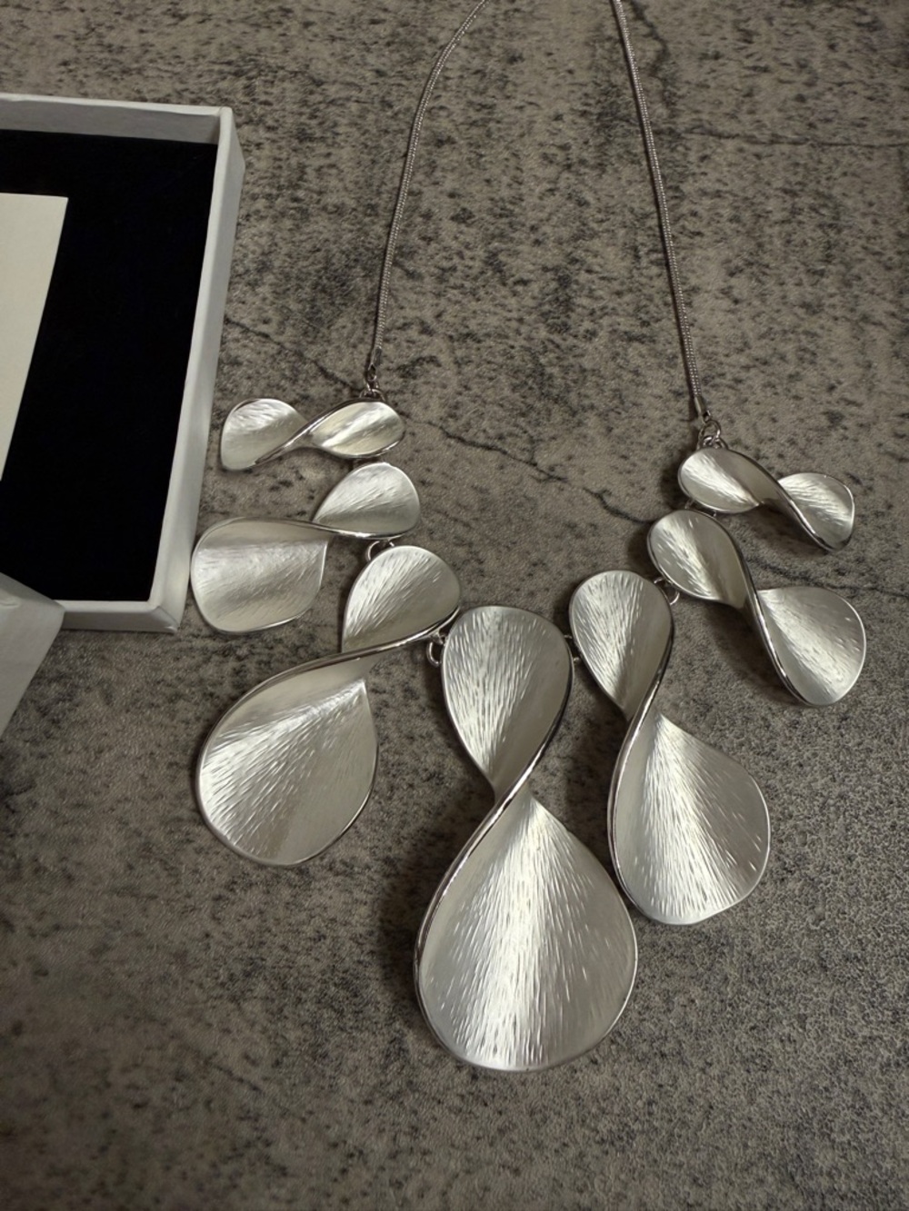 Silver Teardrop Statement Necklace - Women Jewelry